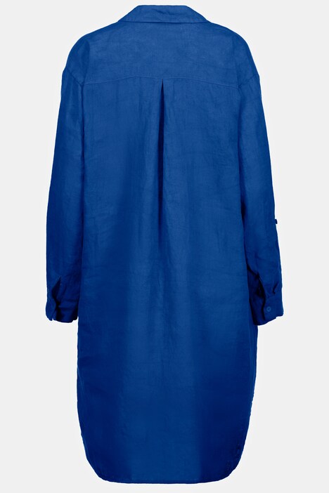 Leinen-Longbluse, Identity, Hemdkragen, Langarm