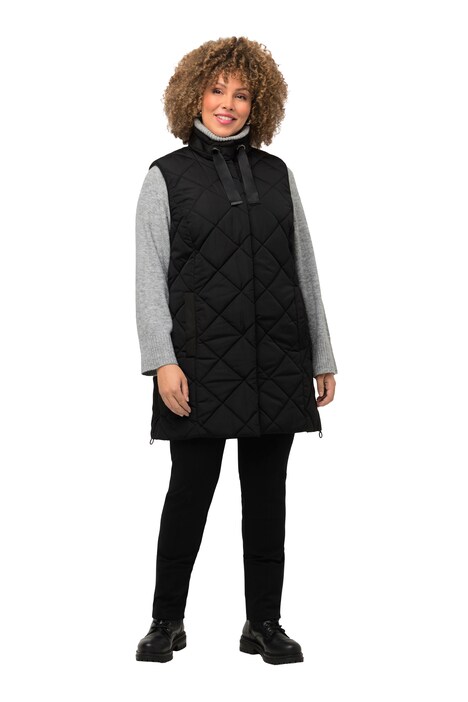 Prošívaná vesta, diamantové prošívání, stojáček, postranní zip