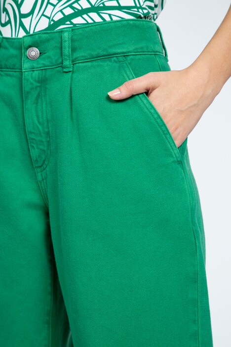 Chinohose, Saum zum Krempeln, Bundfalten