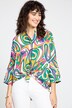 Bluse Identity, Allover Print, Hemdkragen, Fledermaus-Langarm