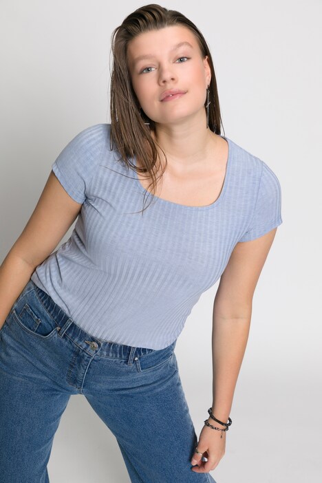 Slim Fit Rib Knit Tee