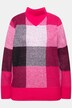 Pull à col montant et manches longues, motif à carreaux