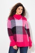 Pull à col montant et manches longues, motif à carreaux