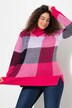 Pull à col montant et manches longues, motif à carreaux