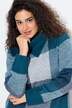 Pullover, Karomuster, Stehkragen, Langarm