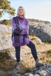 Pullover, ruitpatroon, opstaande kraag, lange mouwen