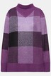 Pullover, ruitpatroon, opstaande kraag, lange mouwen