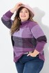 Pullover, ruitpatroon, opstaande kraag, lange mouwen