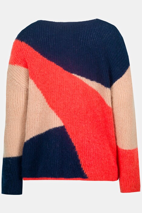 Pullover Identity, Woll-Qualität, Colorblocking, Langarm