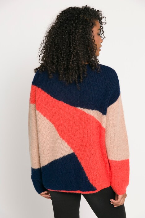 Pullover Identity, Woll-Qualität, Colorblocking, Langarm