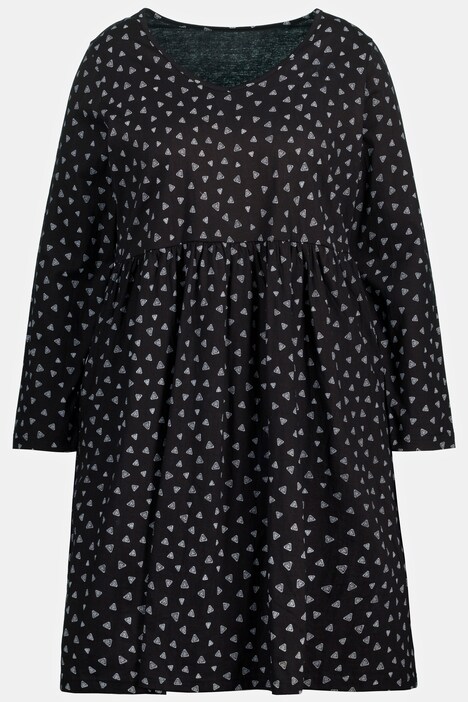 Graphic Print Empire Knit Tunic Pocket Dress