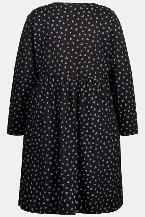Graphic Print Empire Knit Tunic Pocket Dress
