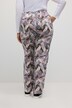 Pantaloni modello Rose in crêpe con piume, taglio della gamba ampio e cintura elastica