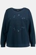 Sweat-shirt, lettrage brodé, col rond, manches longues