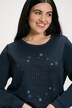 Sweat-shirt, lettrage brodé, col rond, manches longues