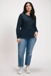 Sweat-shirt, lettrage brodé, col rond, manches longues