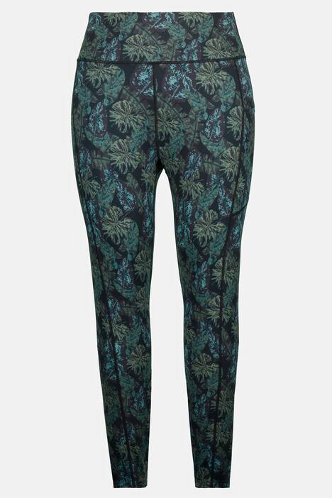 Sport-Tights, Leggings Fit, Leaves Print, Elastikbund