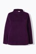 Sweat-shirt en velours à col montant et manches longues, coupe évasée