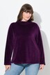 Sweat-shirt en velours à col montant et manches longues, coupe évasée