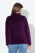Sweat-shirt en velours à col montant et manches longues, coupe évasée
