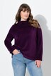 Sweat-shirt en velours à col montant et manches longues, coupe évasée
