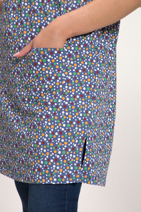 Petite Rose Print Square Neck Cotton Knit Tunic Dress
