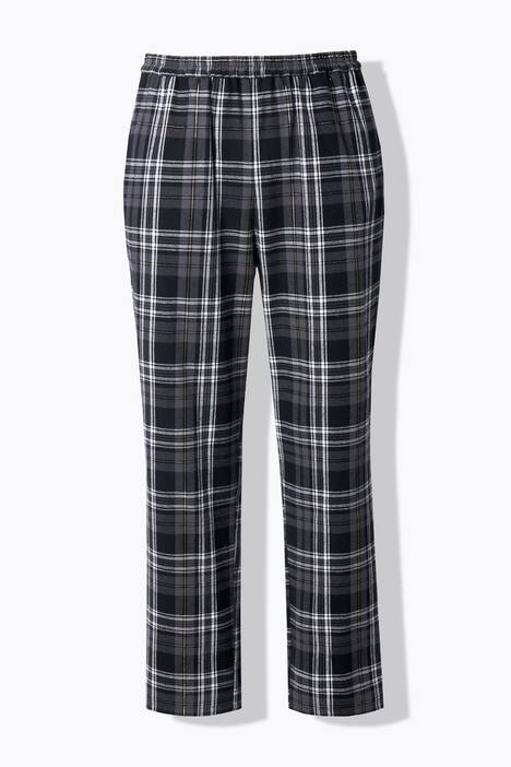 Plaid Button Front Cotton Flannel Pajama Set