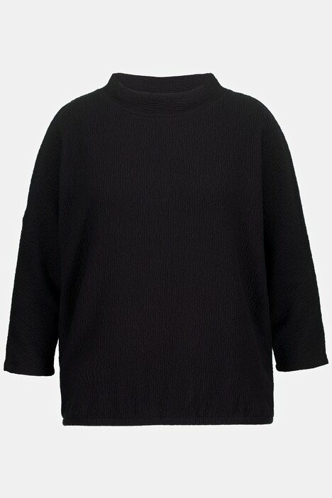 sweatshirt, oversized, opstaande kraag, 3/4-vleermuismouwen
