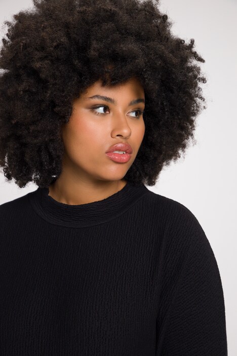 sweatshirt, oversized, opstaande kraag, 3/4-vleermuismouwen