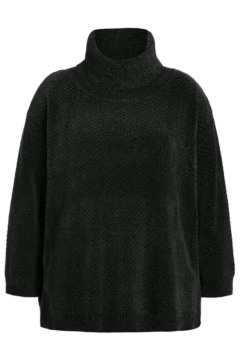 Žinylkový svetr, oversize, stojáček, dlouhé rukávy