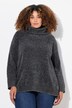Chenille pullover, oversized, opstaande kraag, lange mouwen