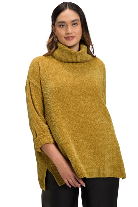 Žinylkový svetr, oversize, stojáček, dlouhé rukávy