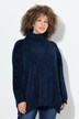 Pull oversize en maille chenille, col montant et manches longues