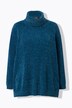 Chenille-Pullover, Oversized, Stehkragen, Langarm