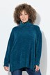 Chenille-Pullover, Oversized, Stehkragen, Langarm