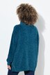 Chenille-Pullover, Oversized, Stehkragen, Langarm