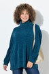 Chenille-Pullover, Oversized, Stehkragen, Langarm