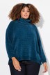 Chenille-Pullover, Oversized, Stehkragen, Langarm