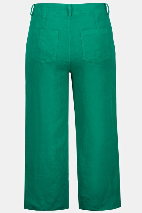 Leinen-Culotte, Bundfalten, weites Bein
