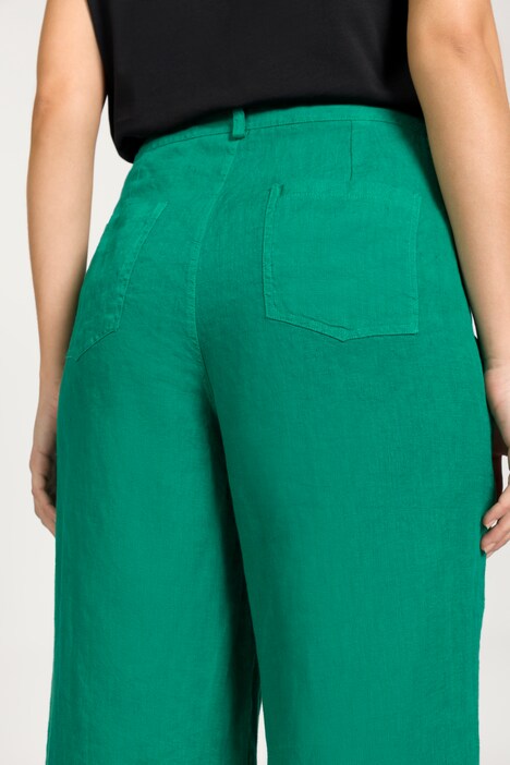 Leinen-Culotte, Bundfalten, weites Bein