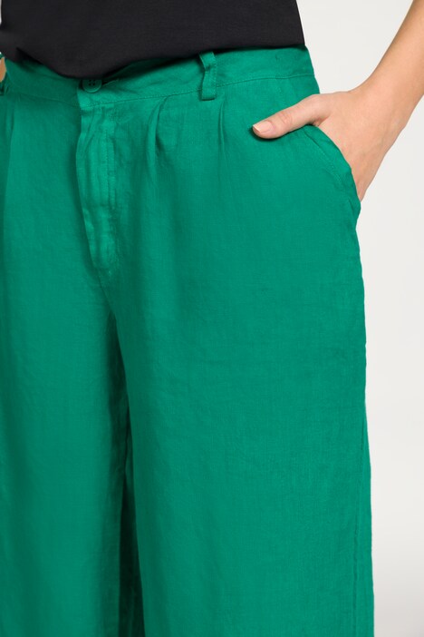Leinen-Culotte, Bundfalten, weites Bein