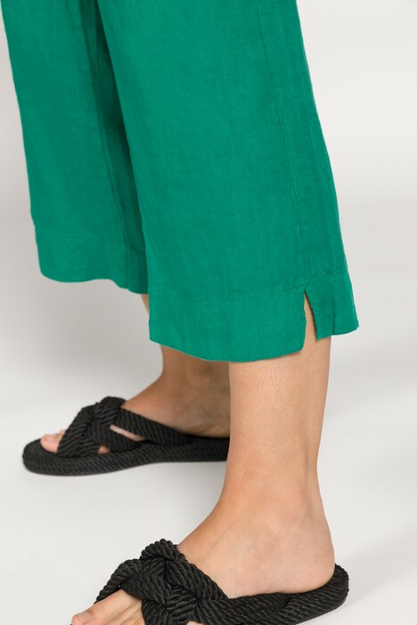 Leinen-Culotte, Bundfalten, weites Bein