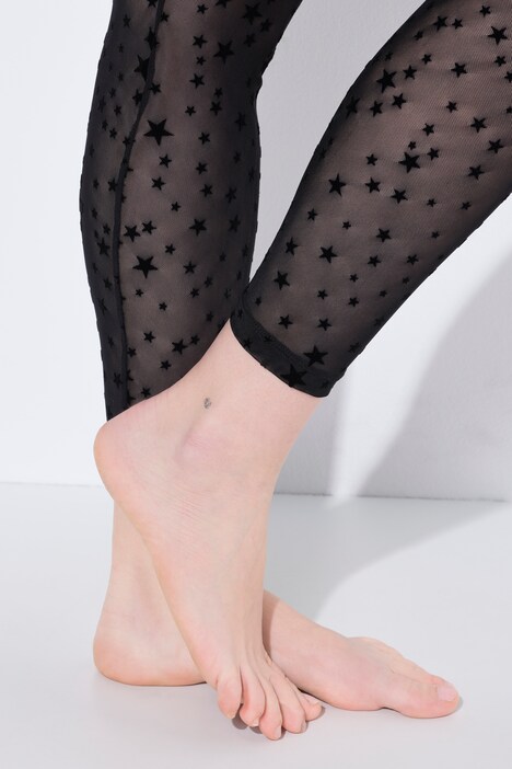 Mesh-leggings, stjerner, gjennomsiktig, veldig elastisk