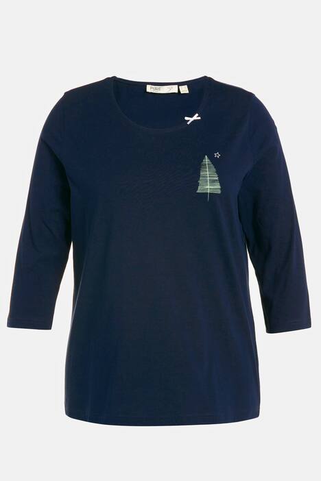 T-shirt de pyjama, Noël, col bateau, manches 3/4