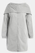 Oversized Hood Zip Front Tunic Sweatshirt