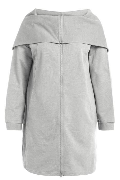 Mikina, velká kapuce, oversize, dvoucestný zip
