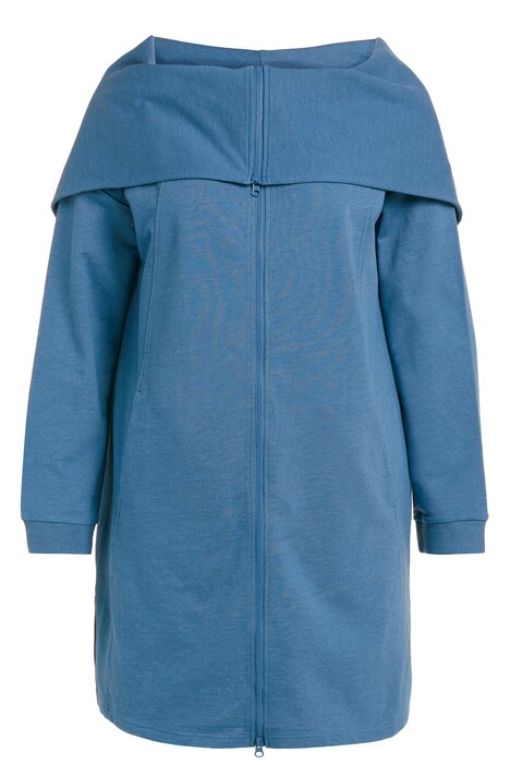 Mikina, velká kapuce, oversize, dvoucestný zip