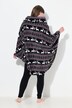 Homewear-poncho, bred krave, lækkert blødt plys