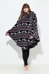 Homewear-poncho, bred krave, lækkert blødt plys
