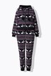 Homewear-Overall, Plüsch, Norweger, Langarm